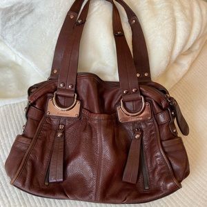 Makowsky Genuine Brown Leather Bag Purse